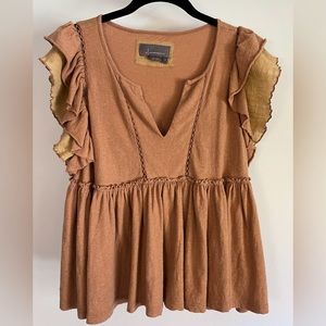 Anthropologie Caroline Ruffle Babydoll Sz Small